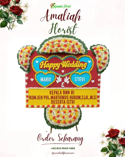 Karangan Papan Bunga Pernikahan di Paniki Satu